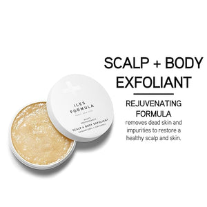 Iles Formula Scalp + Body Exfoliant - Dual Exfoliation with Rice Husk + Alpha Hydroxy Acids From Kiwi Fruit Gentle Antioxidant - Dead Skin Remover &amp Rejuvenation - (50 ml) Bergamot Scent
