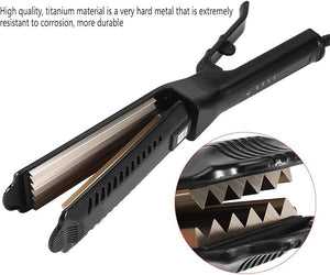 ZJchao Hair Crimper for Women Ceramic Tourmaline Hair Crimper 6 Teeth Corrugated Adjustable Temperature Clip Volumizing Crimper Hair Styling Tool