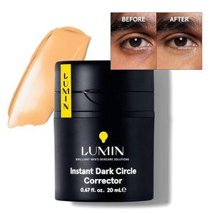 Lumin Instant Dark Circle Corrector for Men (Not A Concealer) Brightens Eyes Reduce Dark Circles Puffiness Under Eye Men Makeup Men's Eye Cream Perfect for Medium-Deep Skin Tones 20mL