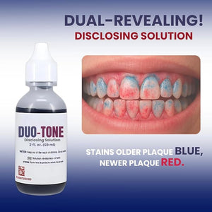 Generic Dental Duo-Tone Disclosing Solution, 2 oz for Kids and Adults ? Multicolored Disclosing Agent Plaque Revealing Liquid for Teeth, Dual-Color Plaque Indicator Liquid- Tutti Frutti Flavor
