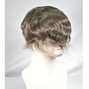 Men¡¯s Toupee 10x8inch Hair Pieces for Men 100% European Virgin Human Hair Replacement System Natural Hairline Topper AU Middle Lace with PU around (#4 color)