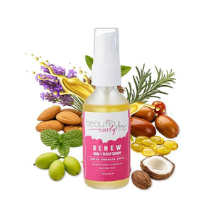 Renew Hair + Scalp Serum ? Organic Hair Growth Oil with Rosemary for Frizz Control | Nourishing Scalp Treatment &amp; Hair Growth Serum for Curly, Textured &amp; All Hair Types (3A?4C) | Vegan &amp; P