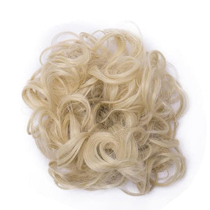 EARSHOT Hair Buns Hair Piece 80cm Women's Synthetic Bun Messy Bun with Elastic Band Hair Bun Curl Wig Ponytail Extension Hair Extensions Wig Hair Accessories For Girls (Color : Bleach blonde)