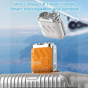 Electric Foil Shaver for Men Mini Electric Explosive Shaver Portable Rotary Dual Ring Electric Shaver Small USB Rechargeable Waterproof Razor for Men Easy Cleaning for Home &amp Travel (Mixed2)
