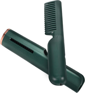 PartyKindom Hair Straightener Comb Portable Hair Straightener Electric Heating Brush Ceramic