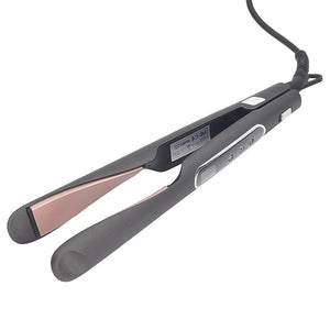 Twisted Structure 2 in 1 Hair Straightener Curler Versatile Styling Reduce Frizz Suitable for All Hair Types LCD Display Ceramic CoatingLasting (NPT 3/4in)