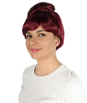 Women's Premium Bun Wig - Adjustable Capless Hair extensions with Realistic Synthetic Fibers - Multi-Color Elegant Bun Hairpiece for Halloween Cosplay and Everyday Wear Burgundy