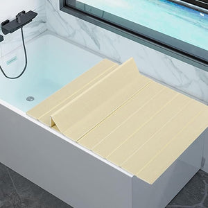 Bathtub Cover - Foldable Bathtub Cover Tub Cover for Bathtub 59''L x 31.5''W PVC Bath Tray Bath Insulation Cover Foldable Bathtub Board for Salons Hotels Homes Spa (Yellow 59''L x 27.5''W)