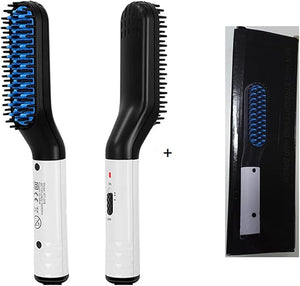 Hair Straightener Hair Styling Appliances Professional Hair Comb Brush Beard Straightener Multifunctional Hair Straightening Comb Hair Curler Fast Styling Tools ( Color : White with box  Size : UK