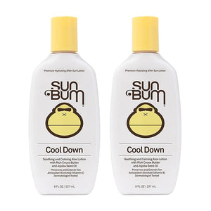Sun Bum Cool Down Aloe Vera Lotion Vegan After Sun Gel With Cocoa Butter To Soothe and Hydrate Sunburned Skin 8 oz (Pack of 2)