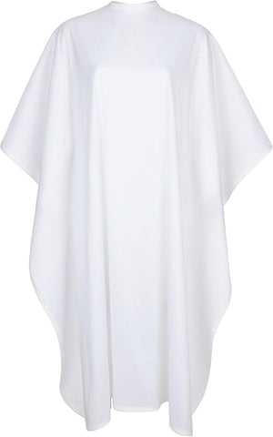 JNxcel Premium Quality Water Repellent Nylon/Polyester Fabric Hair Salon &amp Barber Hair Cutting &amp Shampoo Cape with Snap Closure (White) ¡¦