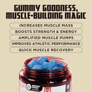 Old School Labs 5000mg Creatine Monohydrate Gummies Optimized for Men and Women Supports Lean Muscles &amp Recovery Energy &amp Stamina - Real Creatine and Third Party Tested 30 Servings 120 Ct