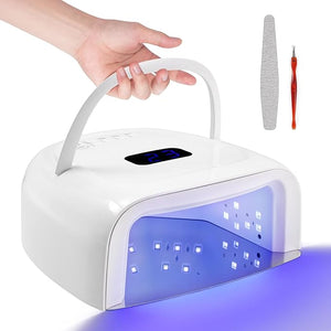 UV LED Nail Lamp - Rechargeable Nail Light for Gel Polish 60W Faster Nail Dryer for Fingernail Toenail with Auto Sensor Professional Portable Handle Curing Lamp