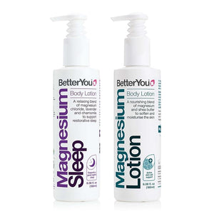 BetterYou Lotion Bundle - Sleep and Magnesium Body Lotion - Softens Skin and Eases Muscles - Calming Lavender and Chamomile Blend - 2 pc