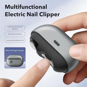 Smart Nail ClipperNew 3 in 1 Electric Nail Clippers for SeniorsDesigned for Extra Hard/Thick Hands Feet NailsPolishing Clipper with Lightfor Limited Mobility People (Black)
