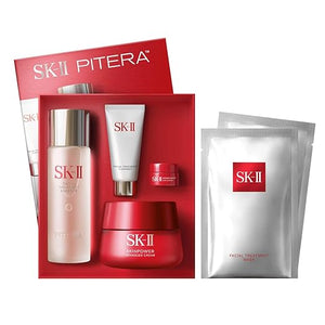 SK-II Anti Aging Skincare Gift Set - Includes Full Size Skincare Products - Facial Cleanser Facial Essence SKINPOWER Face &amp Eye Cream &amp 2 Treatment Masks (6 Count)