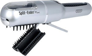 Split-Ender Mini ? Original Cordless Split End Hair Trimmer for Dry, Damaged, Brittle, Frizzy, Curly or Straight Hair ? 3 AAA Battery Operated Hair Clipper for Home Use ? Silver