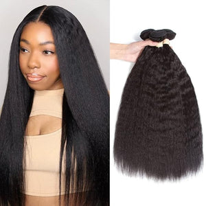 Kerriana Kinky Straight Bundles Kinky Straight Bundles Human Hair 16 18 20 Inch 100g Brazilian Hair Bundles 3pcs Remy Human Hair