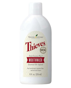Young Living Thieves Fresh Essence Mouthwash | Alcohol-Free 8 fl oz Mouthwash Infused with Essential Oils | Gentle Refreshing Oral Care for Long-Lasting Fresh Breath &amp Healthy-Looking Smile