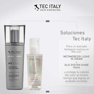 Tec Italy Frizz Hair Control Pack - Metamorfosi Leave in Cream &amp Silk System Shine