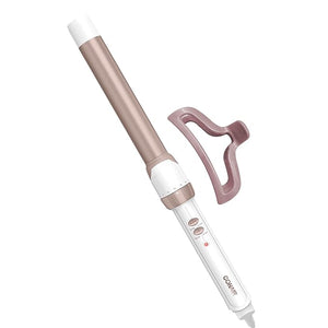 Conair Double Ceramic 1-Inch Curling Wand with Claw Clip Produces Flawless Waves Curling Iron for Use on Medium and Long Hair 30 Heat Setting Curling Iron White