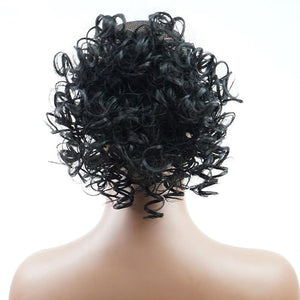 EARSHOT Hair Buns Hair Piece Ladies Fashion Wig Fluffy Curly Hair Bun Short Curly Hair Comb Ball Head Ponytail Hair Extension Synthetic Hair Bun Hair Accessories For Girls (Color : 01)