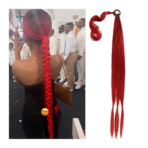 SONGCHAO Fake Hair Bun 80cm Synthetic Wraparound Long Braided Ponytail Hair Extension Headband Synthetic Wig Piece Bun for Women's Daily Use Hair Accessories (Color : G)