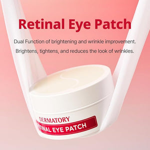 DERMATORY Pro Vita-A Retinal Under Eye Patch (60 sheets) | Reduces Dark Circles &amp Puffiness Hydrogel Ampoule For Fine Lines &amp Wrinkles With Retinal Reallagen Bakuchiol Volufiline