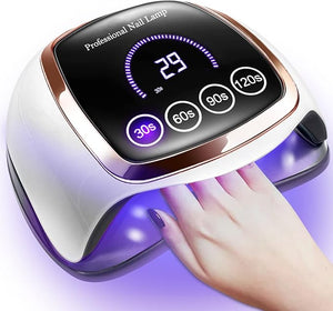 UV LED Nail Lamp Gugusure 168W Nail Curing Lamps for Home &amp Salon Led Nail Dryer for Gel Polish with Automatic Sensor/4 Timer Setting Professional Nail Art Tools for Fingernail and Toenail Nail