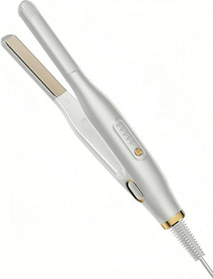 Mini Flat Iron for Short Hair 1/2 inch Ceramic Plates Small Flat Irons for Short Hair Fast Heating Anti-Frizz Temperature Adjustable Auto-Off Travel Size Mini Hair Straightener White