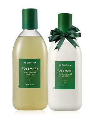 AROMATICA Rosemary Scalp Scaling Shampoo and Conditioner Set 13.53 fl.oz each ? Vegan Korean Hair Care Gift Set for Woman with Rosemary Oil. Sulfate Free Shampoo Conditioner For Hair Growth