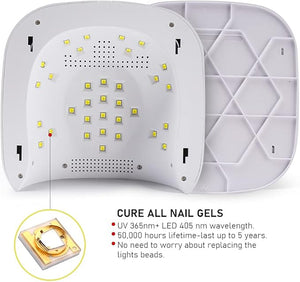 RAYWAY UV LED Nail Lamp72W Rechargeable Nail Dryer Gel Nails Polish Dryer Fast Curing Lamp with 3 Timer Settings Professional Auto Sensor Nail Machine for Nail Art Tools at Home or Salon