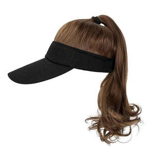 Hat Wig for Women Baseball Cap Wig with Curly Synthetic Hair Extensions Ponytail Cap wig Sun Hat with Hair