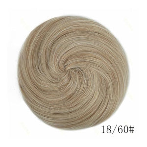 Hair Buns 2PCS Space Buns Mini Claw Clip in Hair Bun Extensions Messy Cat Ears Wig Accessory Synthetic Donut Updo Hairpieces for Girls Hair Buns Hair Piece(Light golden brown)