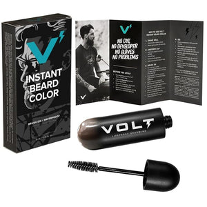 VOLT Grooming Temporary Instant Beard Color Single Pack - Quick Drying Plant Based Hypoallergenic Brush on Color for Beards Mustaches and Eyebrows - 0.35 Fl Oz (10 ml) Chestnut (Brown/Red)