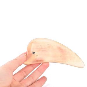 TAN MUJIANG Premium Sheep Horn Gua Sha Tool - Dolphin Shape, Natural Smooth Surface for Face &amp; Body Massage, Promotes Circulation