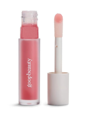 goop Beauty Hydra-Barrier Gel Gloss | Hydrating Lip Gloss to Moisturize &amp; Plump Lips | Hyaluronic Acid &amp; Vitamin E | Glaze - Palest Clear Pink | 0.13 oz