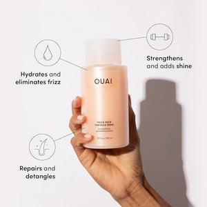 OUAI Thick Shampoo Refill - Moisturizing Shampoo with Keratin Marshmallow Root Shea Butter &amp Avocado Oil for Thick Hair - Strengthens &amp Hydrates - Paraben Phthalate &amp Sulfate Free (32 F