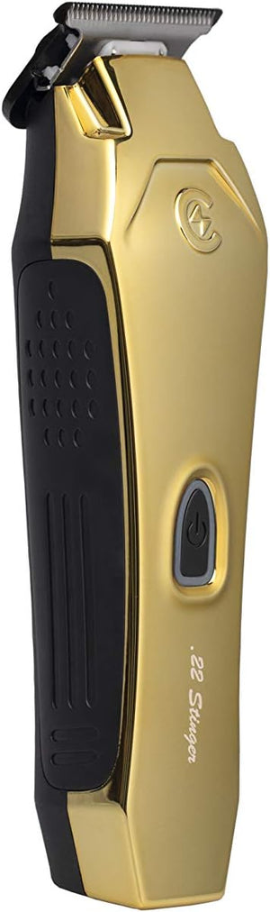 .22 Stinger Trimmer - Including 3 Color Lids &amp Non-Slip Grips - Professional Cordless Hair Clipper - Low Noise Trimmers - Zero Gap Cutting