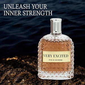 Valentine Milano &amp Very Excited Men's Cologne Set Eau De Toilette 3.4 Fl Oz Each Earthy Leathery Myrtle Coffee Cedar Leather Woody 2-Pack Gift Set for Men