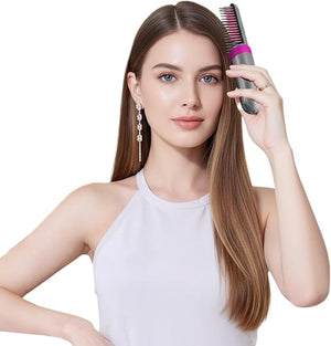 Portable Hair Straightener Brush with LCD Display 3 Temperature Settings Negative Ion Technology 60-Min Battery Life Type-C Fast Charging