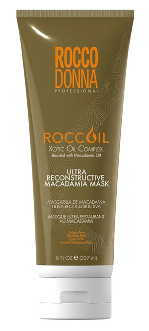 Rocco Donna Ultra Reconstructive Macadamia Mask | Adds Softness and Shine | for Dry Damaged &amp All Hair Types | Sulfate-Free | 8 oz