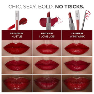 Rinna Beauty Icon Lip Kit - Kiki- All-in-One Lip Kit Includes Lipstick, Lip Gloss, Lip Liner - Cool Brown look - Vegan, Long-Lasting, Anti-Aging &amp; Moisturizing, Cruelty-Free - 1 each