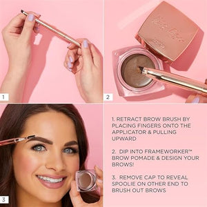 tarte big ego fill service brow brush &amp spoolie ? Angled Brow Brush for Easy Eyebrow Shaping &amp Filling Dual-Ended Makeup Tool for Defined Brows Vegan &amp Cruelty Free