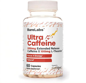 Extended Release Caffeine Pills + L-Theanine + 200mg for Energy &amp; Focus + No Jitters, No Crash + Natural Caffeine Supplement - 60 Capsules