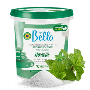 Depil Bella Brazilian Paste Full Body Sugar Wax Mint | Hair Removal for Professional or Personal Use | 100% Natural, Vegan, Organic | For All Skin Types | 2.87lbs