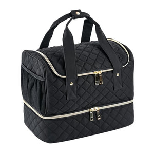 Nail Polish Organizer Bag Fits 1 Nail Lamp and 40 BottlesPretty Nail Organizer with Side Pockets for Nail Polish RemoverManicure Tools (PatentedBag Only)-Black