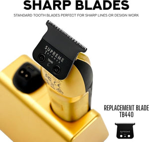 Supreme Trimmer Recharge ST777 ? Professional Barber Trimmer with 2 Removable Batteries | 8000 RPM Motor Zero Gap DLC Blades Smart Charging Dock USB-C Fast Charge