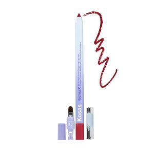 Kosas Hotliner Retractable Lip Liner Pencil with Built-In Brush &amp; Sharpener - Easy Contouring, Hydrating, Long-Lasting - Pigmented Creamy Texture for Plumping Lips - Hyaluronic Acid &amp; Konjac -