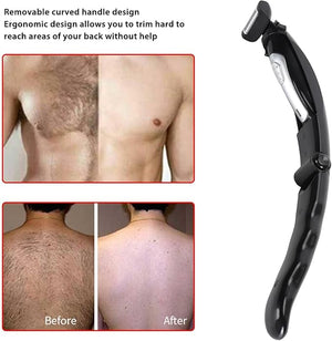 Back Shavers for MenNon-Slip Back Hair Removal and Body ShaverExtra-Long Detachable Handle Body Hair Trimmer ith Safety BladeWet or Dry Shaving